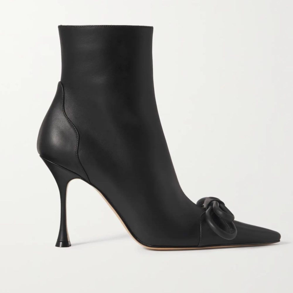 MACH & MACH Double Bow leather ankle boots